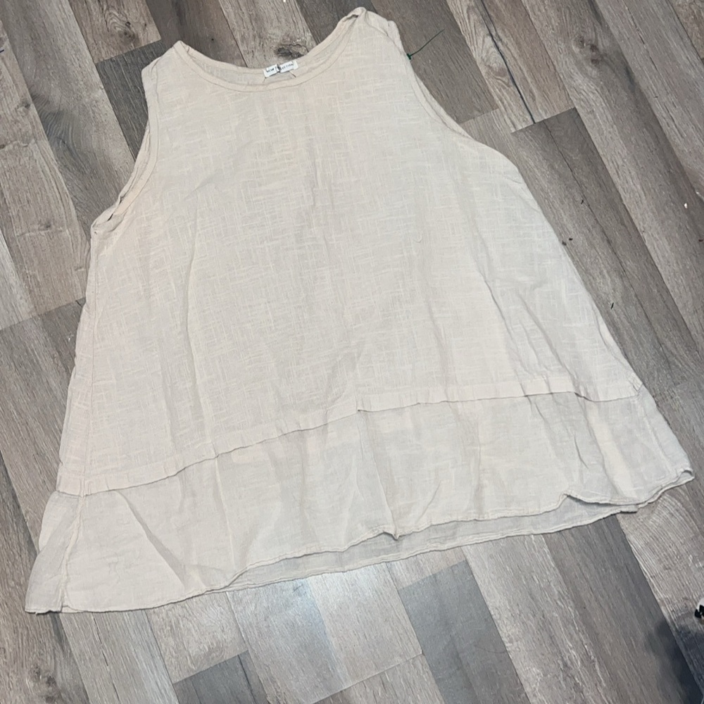 Elegant Beige Sleeveless Tunic